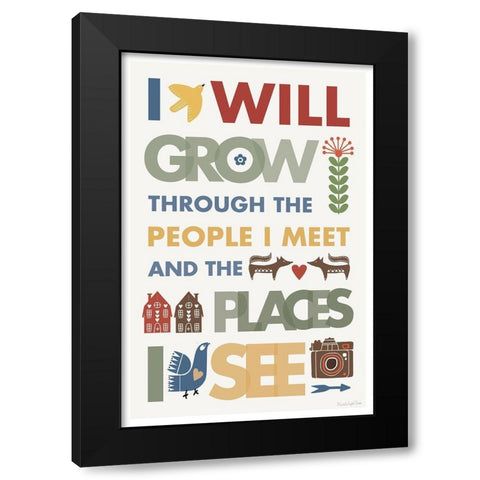 I Will Grow Black Modern Wood Framed Art Print by Charro, Mercedes Lopez