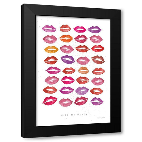 Kiss Me Quick Black Modern Wood Framed Art Print with Double Matting by Charro, Mercedes Lopez