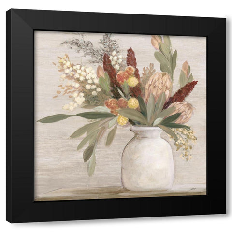 Warm Protea Still Life Crop Black Modern Wood Framed Art Print with Double Matting by Purinton, Julia