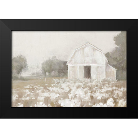 White Barn Meadow Neutral Crop Black Modern Wood Framed Art Print by Nai, Danhui
