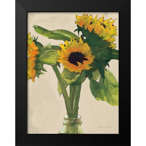 Sunny Beige Black Modern Wood Framed Art Print by Miller, Sara Zieve