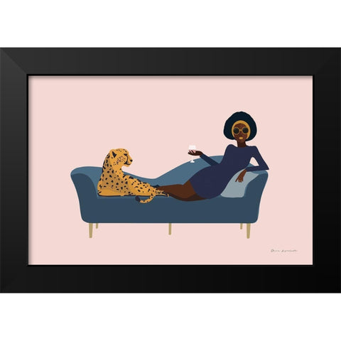 Wild Lounge I Rose Pink Black Modern Wood Framed Art Print by Escalante, Omar