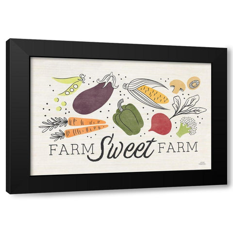 Garden Goodies I Cream Black Modern Wood Framed Art Print with Double Matting by Marshall, Laura