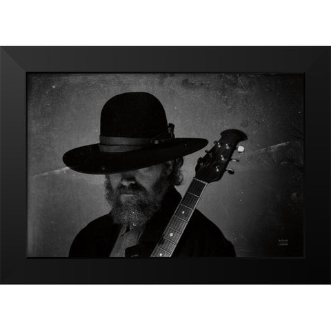 Home on the Range Cowboy I Black Modern Wood Framed Art Print by Larson, Nathan