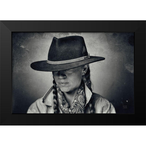 Home on the Range Cowgirl I Black Modern Wood Framed Art Print by Larson, Nathan