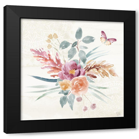 Boho Garden III Black Modern Wood Framed Art Print by June, Dina