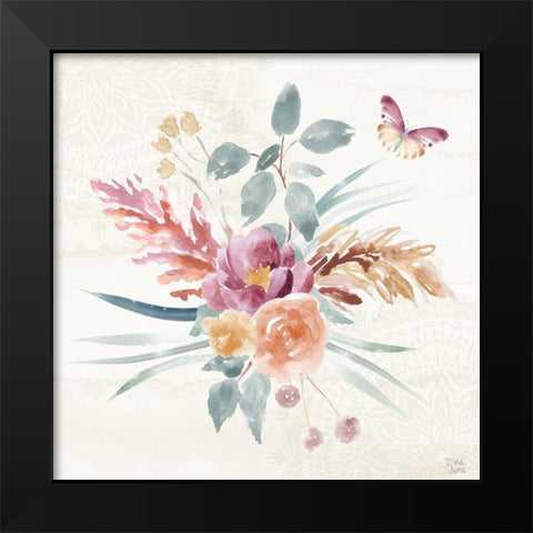 Boho Garden III Black Modern Wood Framed Art Print by June, Dina