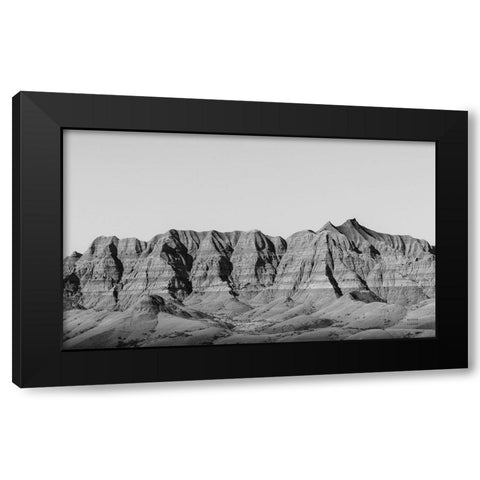 Badlands BW Black Modern Wood Framed Art Print by Larson, Nathan