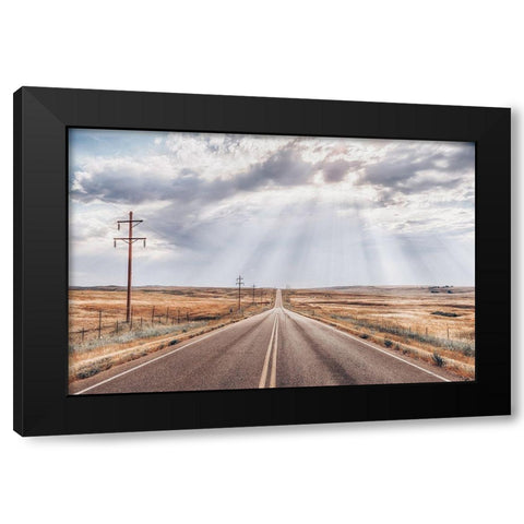 Montana Skies Black Modern Wood Framed Art Print by Larson, Nathan