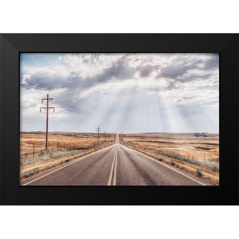 Montana Skies Black Modern Wood Framed Art Print by Larson, Nathan