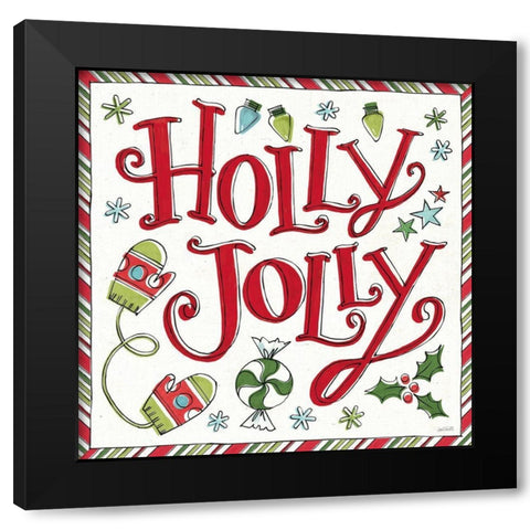Holiday Whimsy IV Black Modern Wood Framed Art Print with Double Matting by Tavoletti, Anne