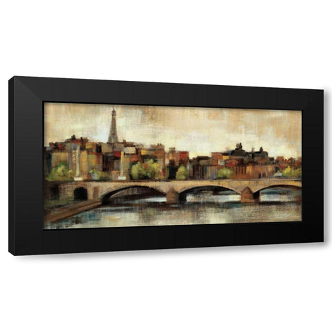 Paris Bridge I Spice Black Modern Wood Framed Art Print with Double Matting by Vassileva, Silvia