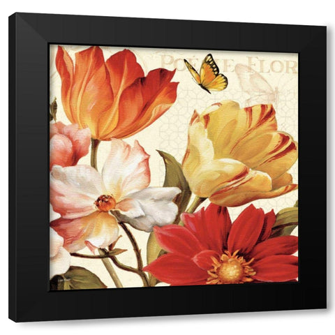 Poesie Florale III Black Modern Wood Framed Art Print with Double Matting by Audit, Lisa