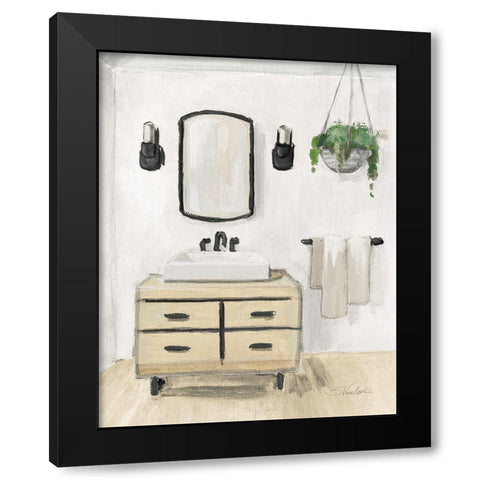 Attic Bathroom I Blonde Crop Black Modern Wood Framed Art Print with Double Matting by Vassileva, Silvia