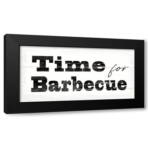 Time for Barbecue Black Modern Wood Framed Art Print by Wild Apple Portfolio