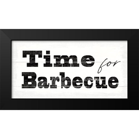 Time for Barbecue Black Modern Wood Framed Art Print by Wild Apple Portfolio