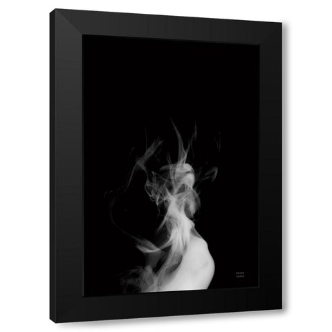 Smoke IV Black Modern Wood Framed Art Print with Double Matting by Larson, Nathan