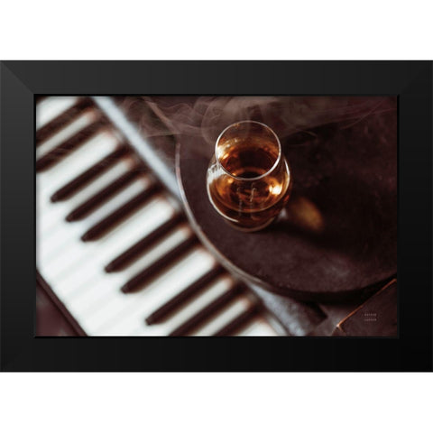 Night Vibes Lounge Black Modern Wood Framed Art Print by Larson, Nathan