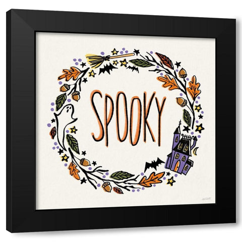 Halloween Wreath I Black Modern Wood Framed Art Print with Double Matting by Tavoletti, Anne