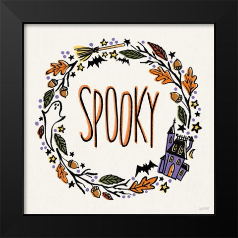 Halloween Wreath I Black Modern Wood Framed Art Print by Tavoletti, Anne