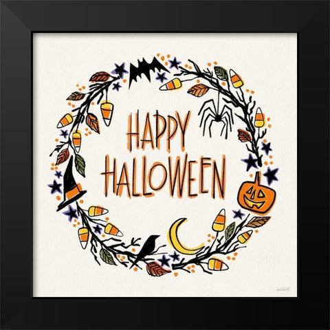 Halloween Wreath II Black Modern Wood Framed Art Print by Tavoletti, Anne