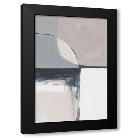 Overlay I Blue Black Modern Wood Framed Art Print with Double Matting by Nai, Danhui