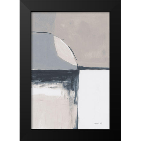 Overlay I Blue Black Modern Wood Framed Art Print by Nai, Danhui