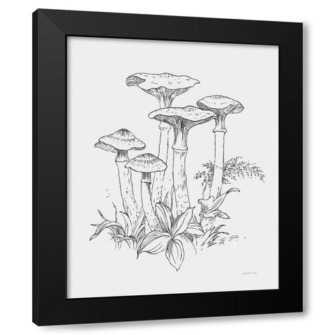Natures Sketchbook I Bold Light Gray Black Modern Wood Framed Art Print with Double Matting by Nai, Danhui
