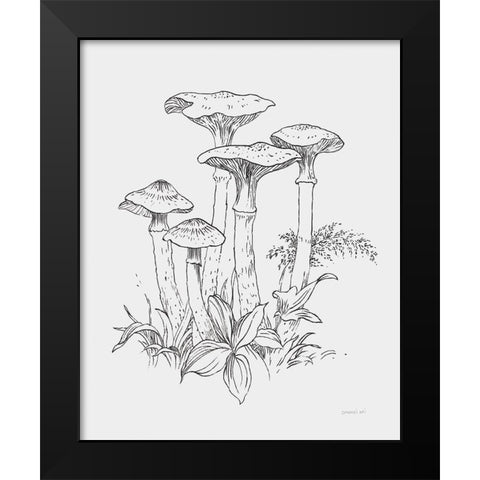 Natures Sketchbook I Bold Light Gray Black Modern Wood Framed Art Print by Nai, Danhui