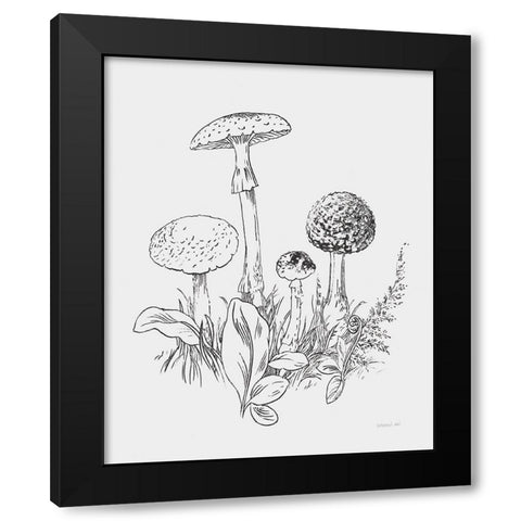 Natures Sketchbook II Bold Light Gray Black Modern Wood Framed Art Print with Double Matting by Nai, Danhui