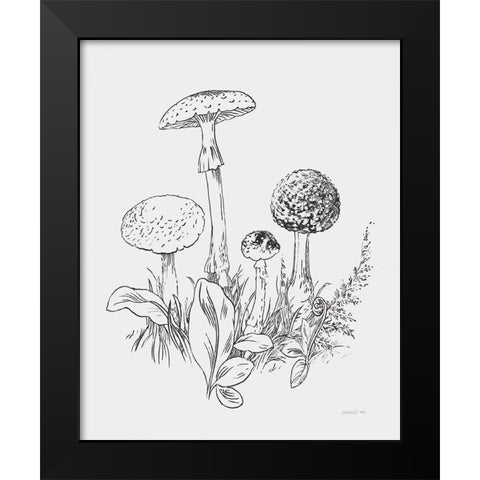 Natures Sketchbook II Bold Light Gray Black Modern Wood Framed Art Print by Nai, Danhui