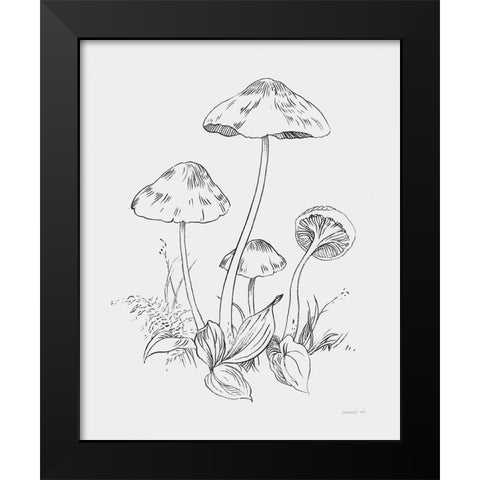 Natures Sketchbook III Bold Light Gray Black Modern Wood Framed Art Print by Nai, Danhui