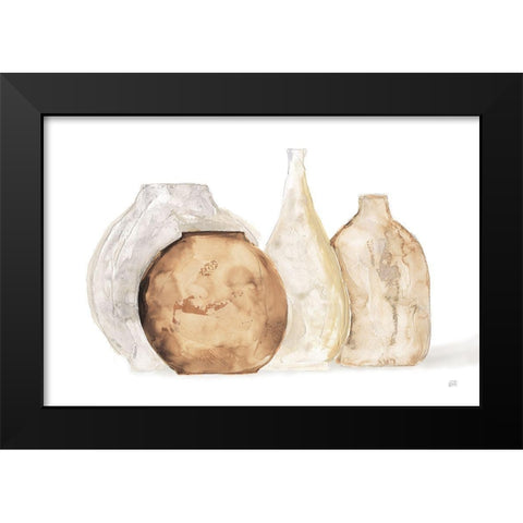 Neutral Vases IV Shadow Black Modern Wood Framed Art Print by Paschke, Chris