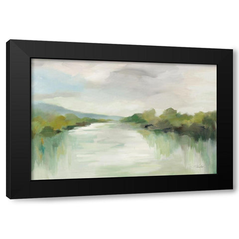 April River Light Black Modern Wood Framed Art Print by Vassileva, Silvia