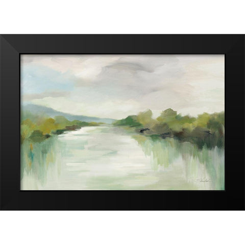 April River Light Black Modern Wood Framed Art Print by Vassileva, Silvia