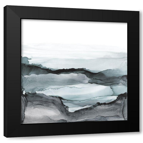Light Aquascape II Black Modern Wood Framed Art Print with Double Matting by Paschke, Chris
