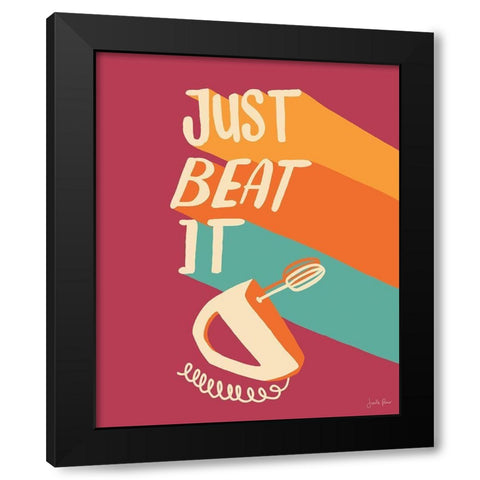 Just Beat It I Black Modern Wood Framed Art Print by Penner, Janelle