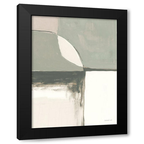 Overlay I Green Crop Black Modern Wood Framed Art Print with Double Matting by Nai, Danhui
