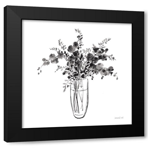 Garden Cuttings I Black Black Modern Wood Framed Art Print by Nai, Danhui