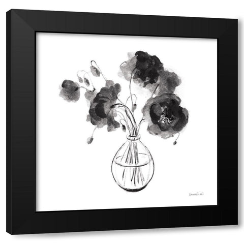 Garden Cuttings II Black Black Modern Wood Framed Art Print with Double Matting by Nai, Danhui