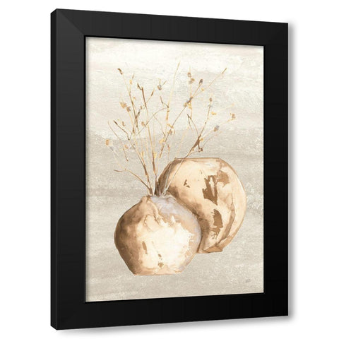 Neutral Vase Branch Black Modern Wood Framed Art Print by Paschke, Chris
