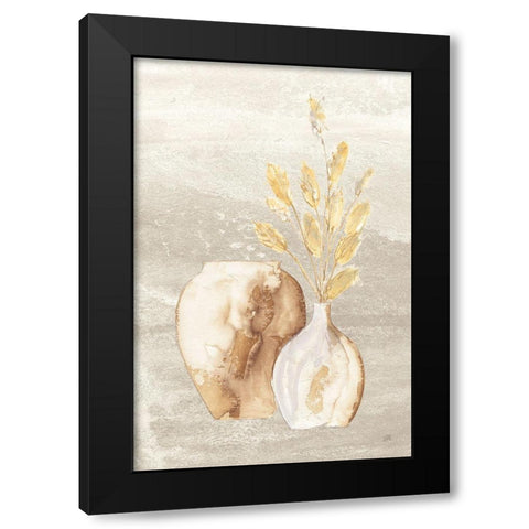 Neutral Vase Bunny Tail Black Modern Wood Framed Art Print by Paschke, Chris