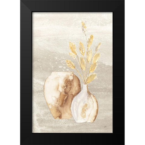 Neutral Vase Bunny Tail Black Modern Wood Framed Art Print by Paschke, Chris