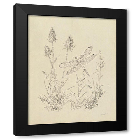 Vintage Nature Sketchbook IV Black Modern Wood Framed Art Print with Double Matting by Nai, Danhui