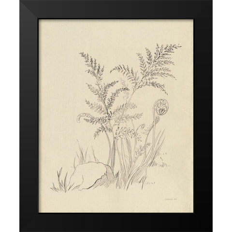 Vintage Nature Sketchbook VI Black Modern Wood Framed Art Print by Nai, Danhui