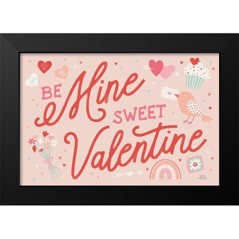 Lovebirds I Black Modern Wood Framed Art Print by Marshall, Laura