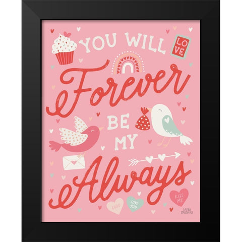 Lovebirds III Black Modern Wood Framed Art Print by Marshall, Laura