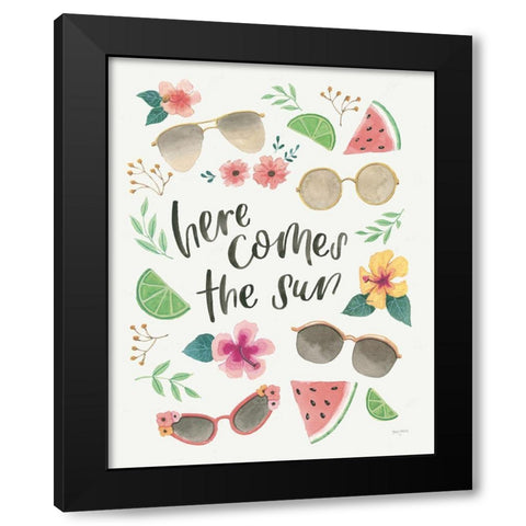 Lifes a Beach III Black Modern Wood Framed Art Print with Double Matting by Jackson, Jenaya