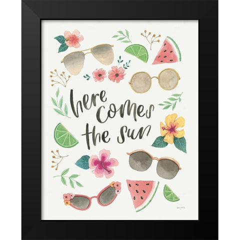 Lifes a Beach III Black Modern Wood Framed Art Print by Jackson, Jenaya