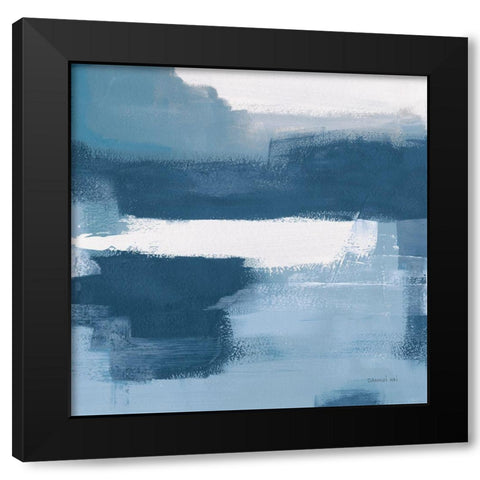 Escalante Mood Blue and White Sq Black Modern Wood Framed Art Print with Double Matting by Nai, Danhui